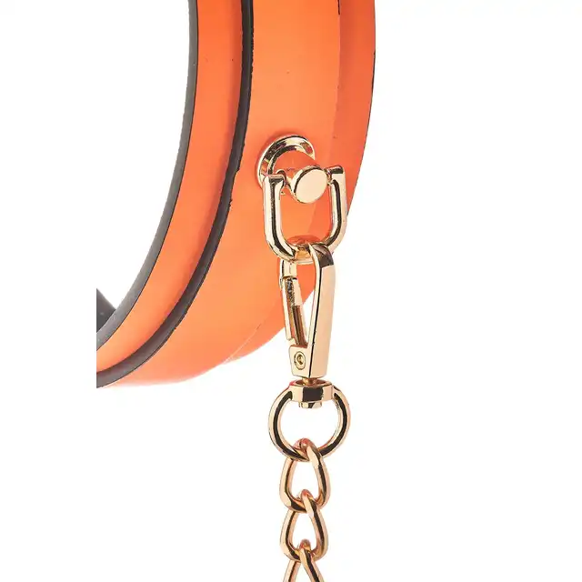 Radiant - Collat &amp; Leash Set.  Świecący w ciemnościach zestaw BDSM obroża i smycz. Fluorescencyjny futurystyczny pomarańcz