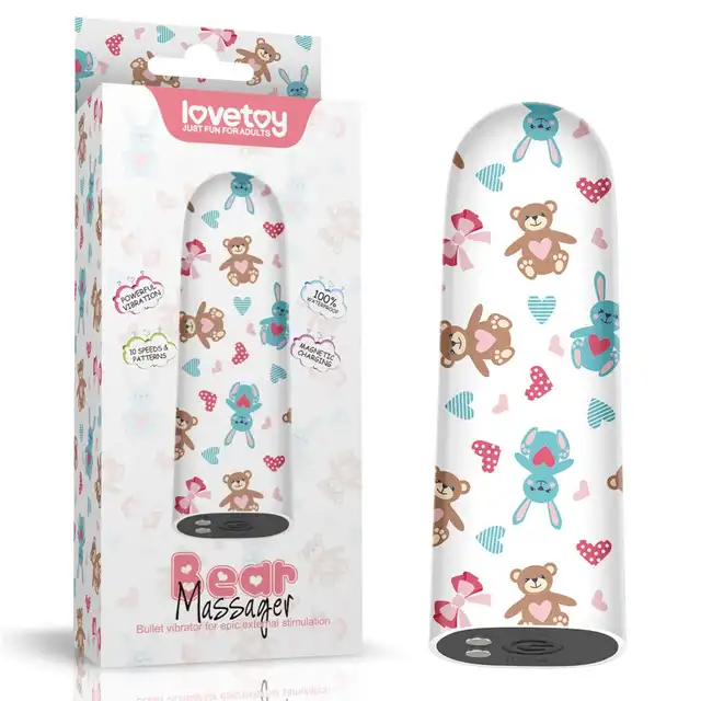 LoveToy - Bear Massager. Mini wibrator o uroczym wzorze misiów. Całkowita dyskrecja w każdej chwili pod ręką