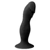 Easy Toys - Silicone Pleaser Black. Czarne silikonowe dildo analne z mocną przyssawką. Półrealistyczny design