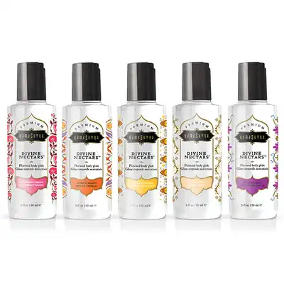 Kama Sutra - Divine Nectare Body Glide Raspberry Kiss 150 ml - smakowy lubrykant na bazie wody. Rozpływający się w ustach. Malina