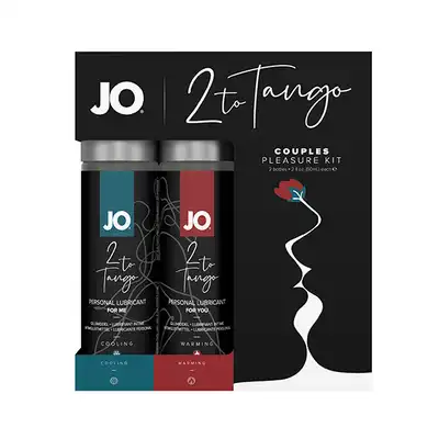 System JO - 2 To Tango Pleasure Kit. Zestaw dwóch lubrykantów dla niej i dla niego. Efekt chłodzący i rozgrzewający