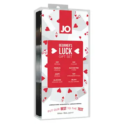 System JO - Beginner's Luck. Zestaw 8 najbardziej kultowych lubrykantów w małych opakowaniach. Idealne na prezent 