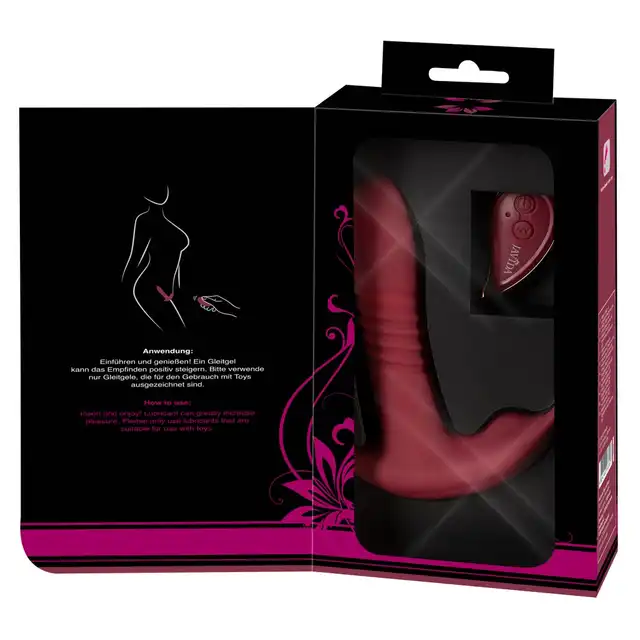Javida - RC Hands-free Vibrator. Podwójny wibrator dopochwowy i łechtaczkowy. Funkcja posuwu, obrotowe kulki i wibracje dla wyjątkowych doznań, sterowanie pilotem