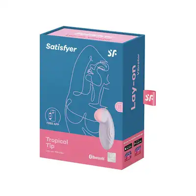 Satisfyer - Tropical Tip Lilac. Niewielki wibrator łechtaczkowy na aplikację. Wzór inspirowany egzotycznym tukanem