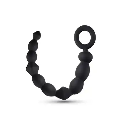 Anal Adventures - Begginer Anal Beads. Silikonowe koraliki analne o dwóch różnych strukturach stymulacyjnych, klasyczne koraliki i diamenciki