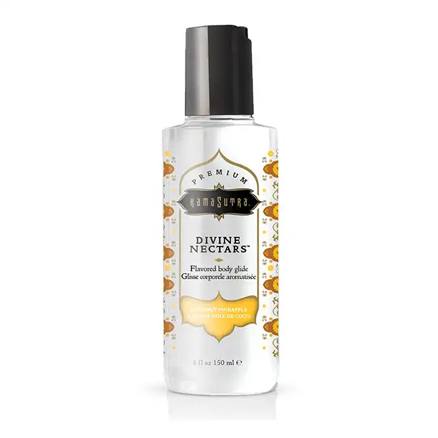 Kama Sutra - Divine Nectare Body Glide Coconut Pineapple 150 ml - smakowy lubrykant na bazie wody. Rozpływający się w ustach. Kokos i ananas