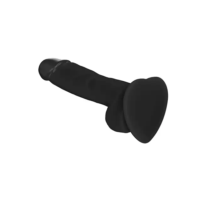 Strap-On-Me - Soft Realistic Dildo Black S. Realistyczne dildo z super miękkiego silikonu, zdefiniowane żyły i żołądź