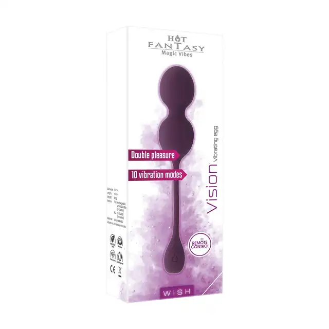 Hot Fantasy - Vision Wish Vibrating Egg. Aksamitnie gładkie jajeczko wibrujące sterowane na pilota, aż 10 trybów 