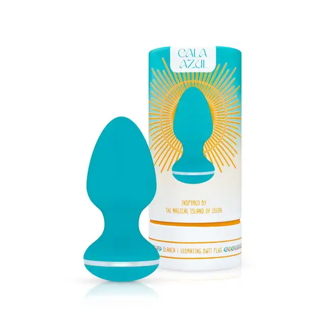 Cala Azul - Blanca Anal Plug. Turkusowa wibrująca zatyczka analna inspirowana energetyczną Ibizą