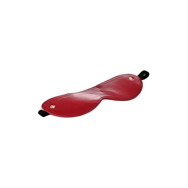 Blaze - Elite Eye Mask Red. Elitarna maska na oczy wykonana ze sztucznej skóry w kolorze czerwonym. Eleganckie złote elementy. 