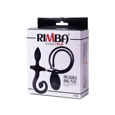 Rimba - Inflatable Anal Plug - pompowany plug analny z ogonem. Łatwy zawór spustowy
