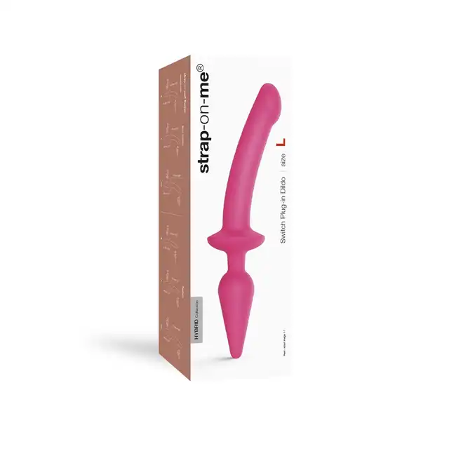 Strap-On-Me - Semi Real Switch Plug Pink S - podwójna zabawa - podwójna przyjemność. Dildo oraz wtyczka analna
