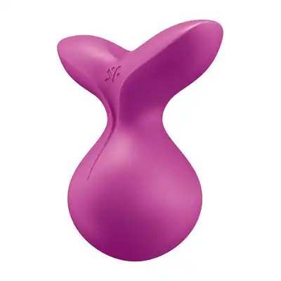 Satisfyer - Viva La Vulva 3 Violet. Świetny wibrujący stymulator łechtaczki typu lay-on z uchwytem w kształcie rybiego ogonka. Stymulacja łechtaczki i warg sromowych