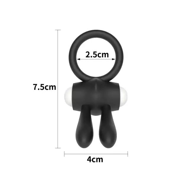 LoveToy - Power Clit Cockring Rabbit. Wibrujący pierścień erekcyjny ze stymulatorem łechtaczki w kształcie króliczych uszu. Wydłużony stosunek i dodatkowa stymulacja