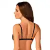Obsessive - Mibelia Bra XS/S - klasyczny, czarny biustonosz. Półprzezroczysta koronka wyjątkowo kusi