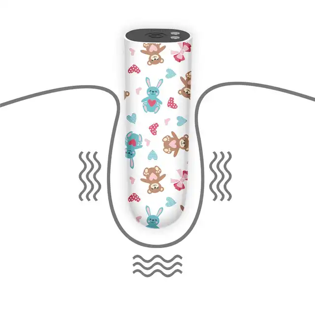 LoveToy - Bear Massager. Mini wibrator o uroczym wzorze misiów. Całkowita dyskrecja w każdej chwili pod ręką