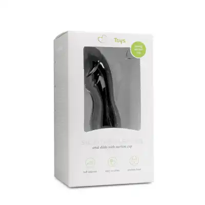 Easy Toys - Silicone Pleaser Black. Czarne silikonowe dildo analne z mocną przyssawką. Półrealistyczny design