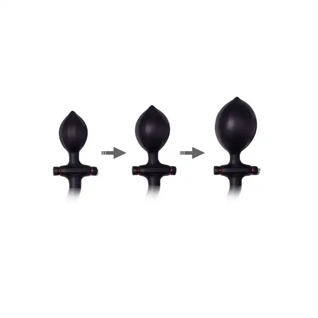 Rimba - Inflatable Anal Plug - pompowany plug analny z ogonem. Łatwy zawór spustowy