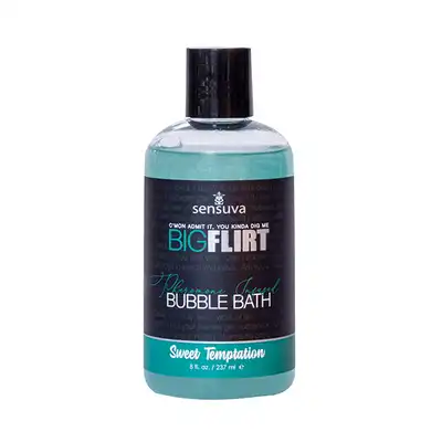 Sensuva - Big Flirt Pheromone Bubble Bath 237 ml. Płyn do kąpieli z feromonami i afrodyzjakami tworzący pianę o zapachu wanilii i słodkiego groszku 