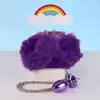Nixie - Metal Butt Plug &amp; Furry Handcuffs Purple Metallic. Nowatorskie połączenie zabaw analnych z techniką bondage. Korek analny z puszystymi kajdankami