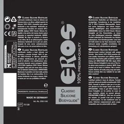 Eros - Classic Silicone Glide 50 ml. Silikonowy przezroczysty lubrykant o długotrwałej funkcji poślizgowej 
