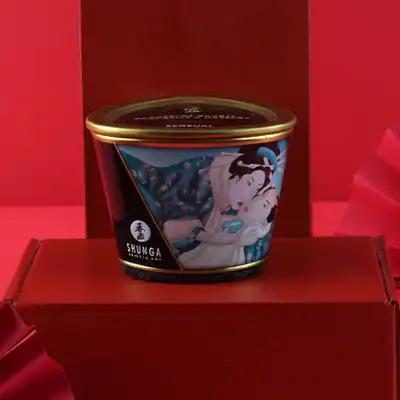Shunga - Massage Candle Island Blossoms - zniewalający, rozgrzewający masaż. Przyjemność i relaks 