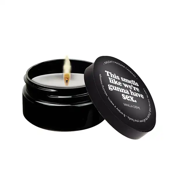 Kamasutra - Mini Massage Candle Vanilla This Smells Like Sex. Niegrzeczna kremowa świeca do masażu o zapachu wanilii