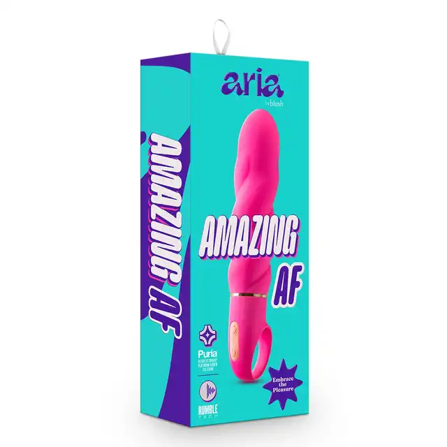 Aria - Amazing AF Fuchsia USB. Różowy wibrator o energetycznym kolorze i szalonym kształcie. Mega poziom stymulacji. 