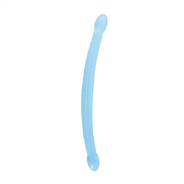 Shots Toys - Non Realistic Double Dildo - Blue 42 cm. Dwustronne, transparentne, niebieskie dildo o wysokiej elastyczności