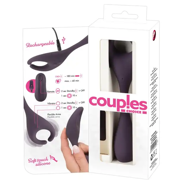 Couples Choice - Remote Controlled Couple`s Vibrator - niezwykle elastyczny wibrator dla Par. Wewnętrzna i zewnętrzna stymulacja 