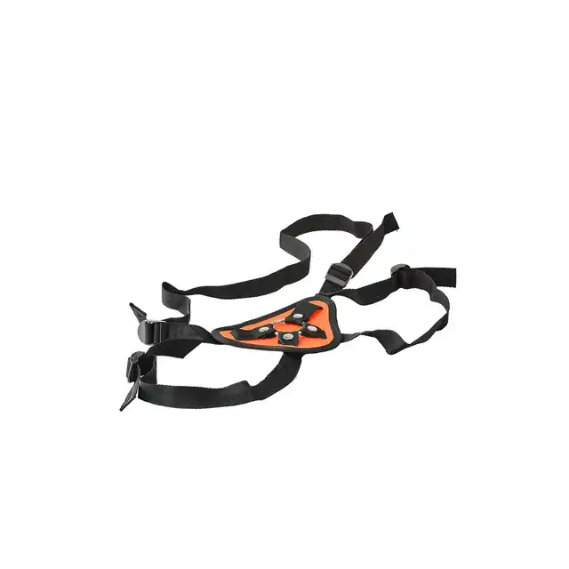 Radiant - Strap-on Glow In The Dark Orange. Świecąca w ciemności uprząż strapon z wymiennymi ringami i zatrzaskami