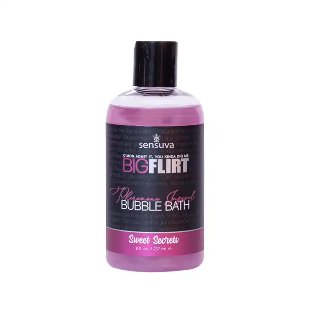 Sensuva - Big Flirt Pheromone Bubble Bath 237 ml. Romantycznie aromatyczny płyn do kąpieli nasączony feromonami i afrodyzjakami. Tworzy cudowną pianę. 