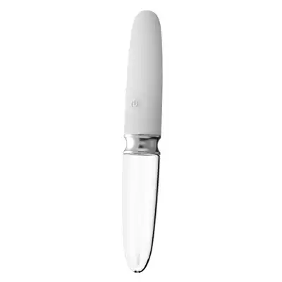 Liaison - Straight LED Vibrator - ultranowoczesny dwustronny wibrator. Gładki silikon i najwyższej klasy szkło. Nieziemskie światło LED
