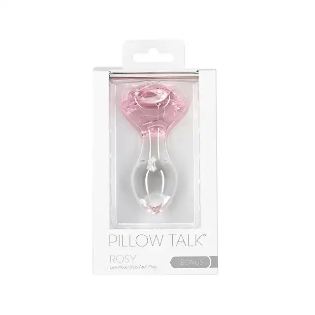 Pillow Talk - Rosy. Szklana wtyczka analna z różą w podstawie. Piękno, przyjemność i luksus. Z Rosy możesz mieć to wszystko.