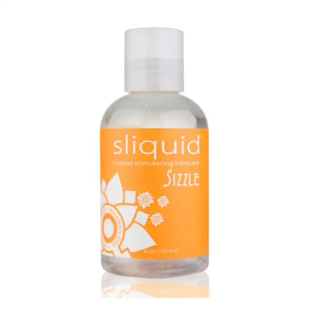 Sliquid - Naturals Sizzle Lubricant 125 ml. Stymulujący naturalny lubrykant na bazie wody. Efekt chłodzenia oraz grzania przy tarciu
