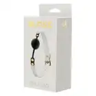 Blaze - Elite Ball Gag White. Czarno-biały, elitarnie stylowy silikonowy knebel z eleganckim regulowanym paskiem. 
