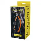 Radiant - Ball Gag Glow In The Dark Orange. Świecący w ciemności knebel z silikonową kulką o średnicy 4 cm. Fluorescencyjnie futurystycznie pomarańczowy. 