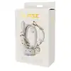 Blaze - Elite Anklecuffs White. Stylowe białe kajdanki na kostki ze złotymi elementami i łańcuchem o 12 cm długości 