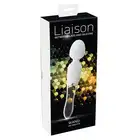 Liaison  - Wand LED Vibrator - ultranowoczesny dwustronny wibrator. Gładki silikon i najwyższej klasy szkło. Nieziemskie światło LED