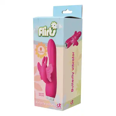 Dream Toys - Flirts Butterfly Vibrator. Podwójny wibrator do stymulacji punktu G i łechtaczki. Podwójna stymulacja na wysokim poziomie
