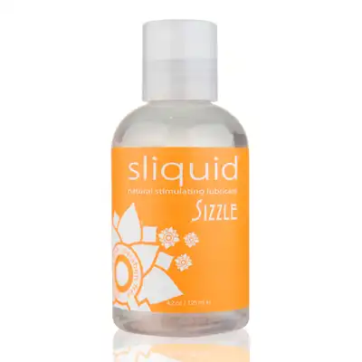 Sliquid - Naturals Sizzle Lubricant 125 ml. Stymulujący naturalny lubrykant na bazie wody. Efekt chłodzenia oraz grzania przy tarciu