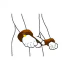 Rimba - Humbler Ball and Wrist Lock Wood - drewniane kajdanki na ręce i penisa lub jądra. Na kłódkę