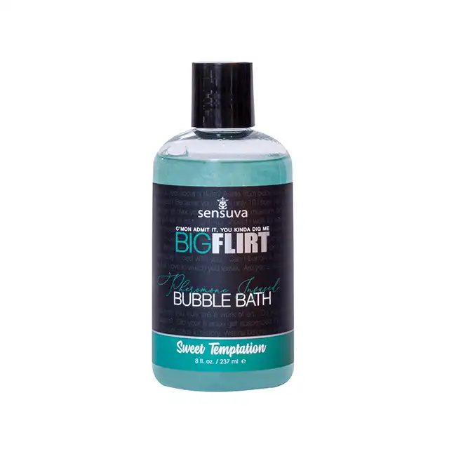 Sensuva - Big Flirt Pheromone Bubble Bath 237 ml. Płyn do kąpieli z feromonami i afrodyzjakami tworzący pianę o zapachu wanilii i słodkiego groszku 