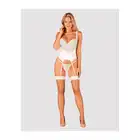 Obsessive - S814 stockings L/XL - idealnie podkreślone nogi. Pończochy z białą koronką