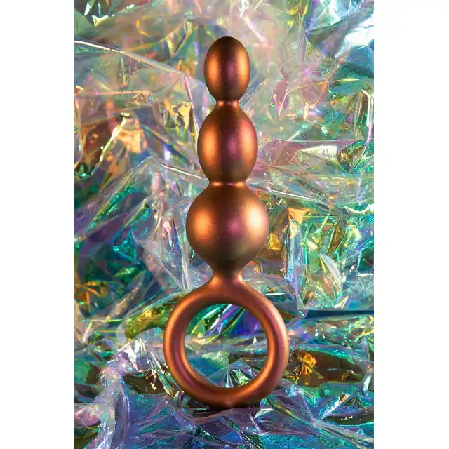 Anal Adventures - Matrix Beaded Loop Plug. Wtyczka analna z trzema koralikami analnymi. Atrakcyjny design, kolorystyka i najwyższej jakości materiał