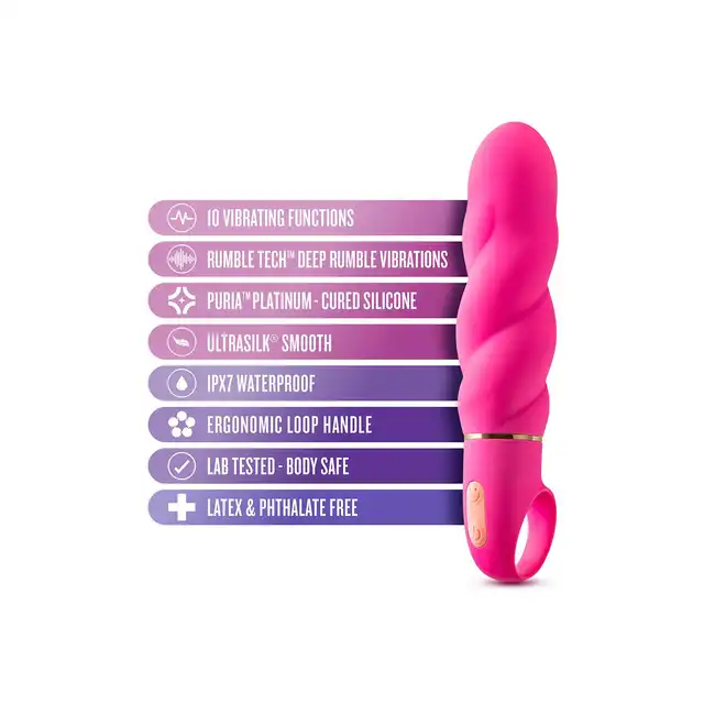 Aria - Amazing AF Fuchsia USB. Różowy wibrator o energetycznym kolorze i szalonym kształcie. Mega poziom stymulacji. 