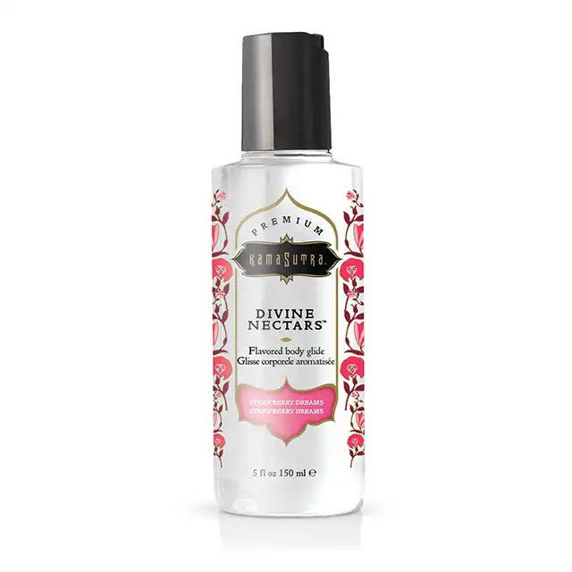 Kama Sutra - Divine Nectare Body Glide Strawberry Dreams 150 ml - smakowy lubrykant na bazie wody. Rozpływający się w ustach. Truskawka