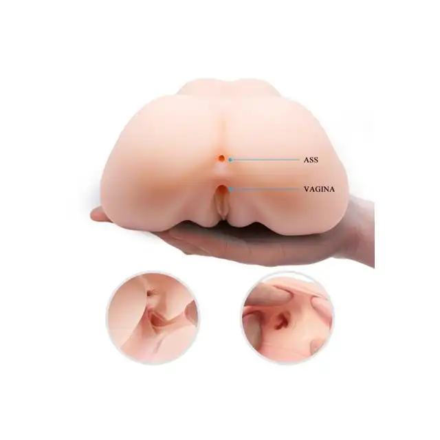 Crazy Bull - Dual Vagina And Ass. Masturbator pupa, apetyczna wagina i ciasny anus, zestaw wibrujący z pilotem. Nawilżanie przy użyciu wody