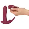 Javida - RC Hands-free Vibrator. Podwójny wibrator dopochwowy i łechtaczkowy. Funkcja posuwu, obrotowe kulki i wibracje dla wyjątkowych doznań, sterowanie pilotem