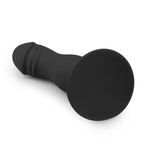 Easy Toys - Silicone Pleaser Black. Czarne silikonowe dildo analne z mocną przyssawką. Półrealistyczny design